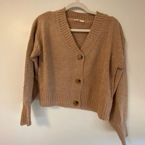 Cropped button up sweater